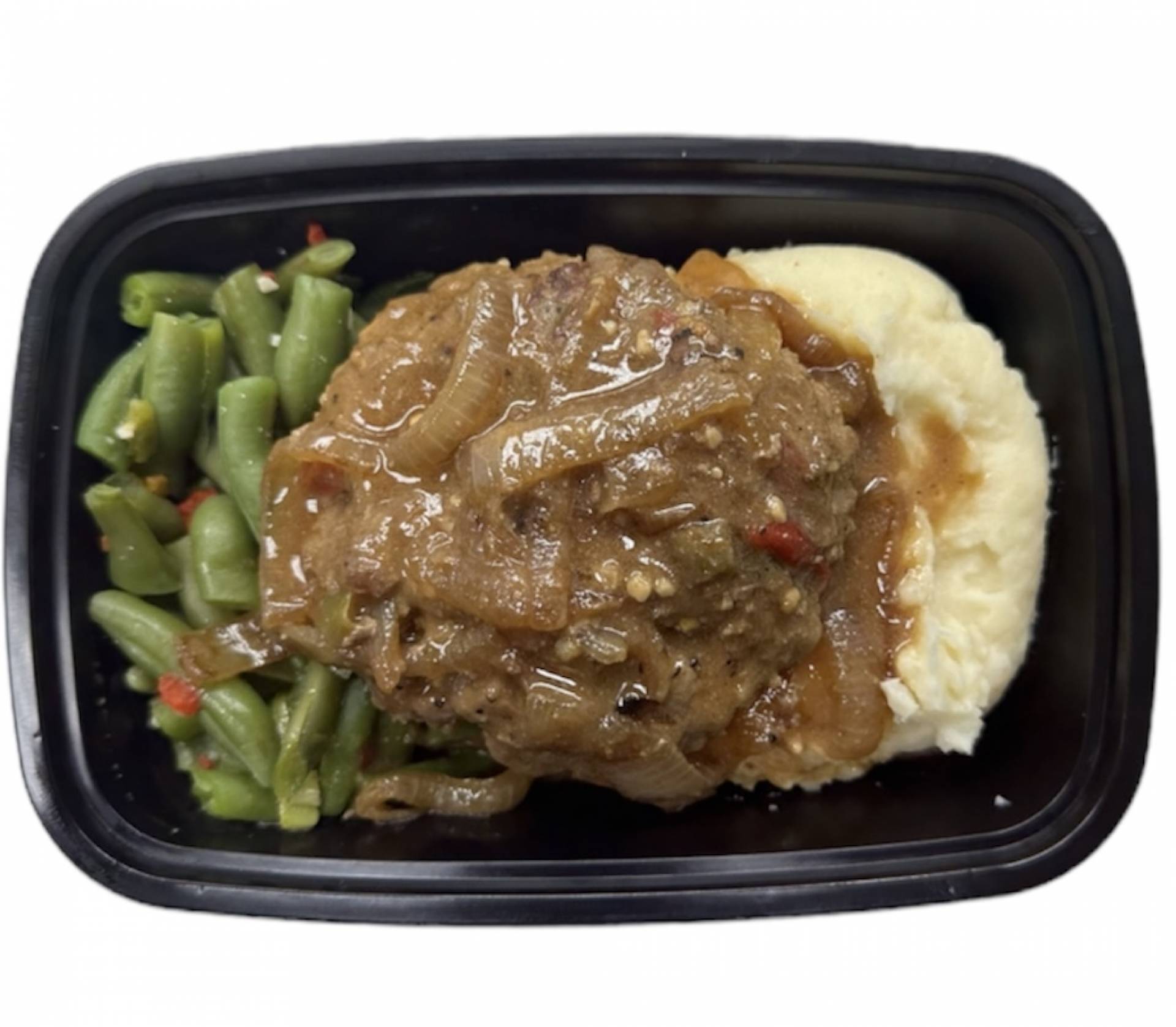 Salisbury Steak w/ Green Beans & Mashed Potatoes