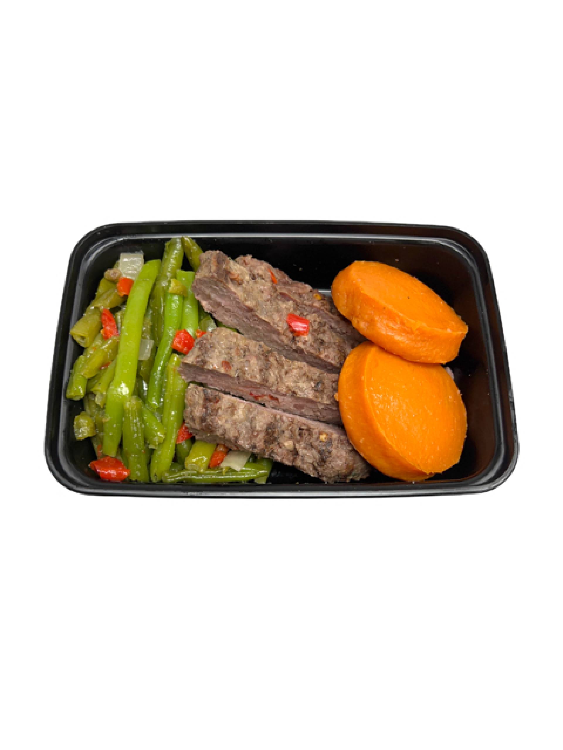 Hamburger Steak w/ Sweet Potatoes & Green Beans