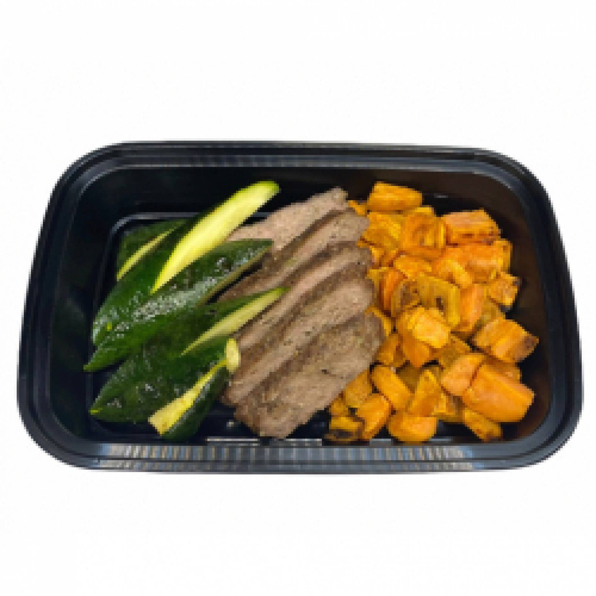 Hamburger steak sweet potatoes w/ zucchini